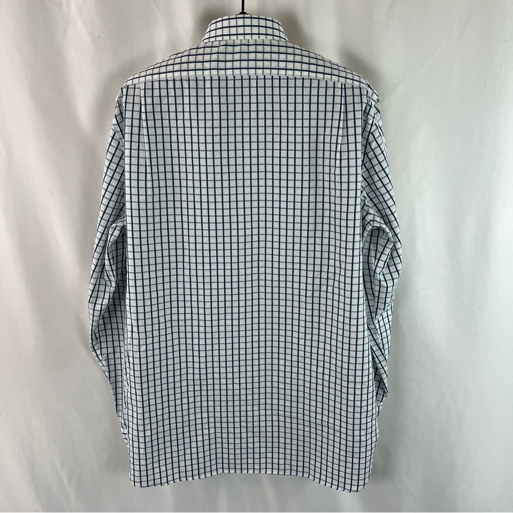 80’s two ply Blue and White Plaid button Down Thompson Shirtings J. Crew XLT - Picture 8 of 11